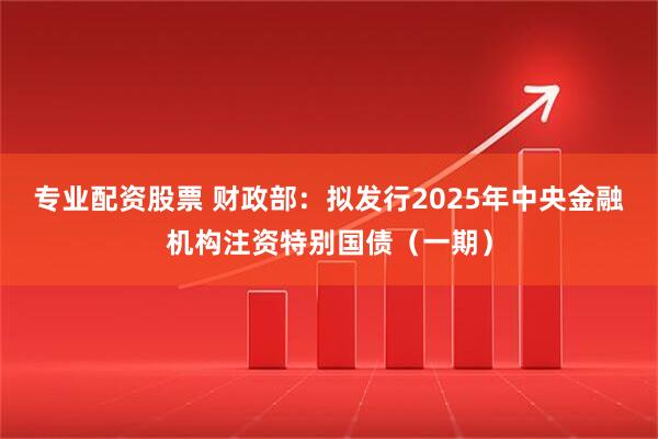 专业配资股票 财政部：拟发行2025年中央金融机构注资特别国债（一期）